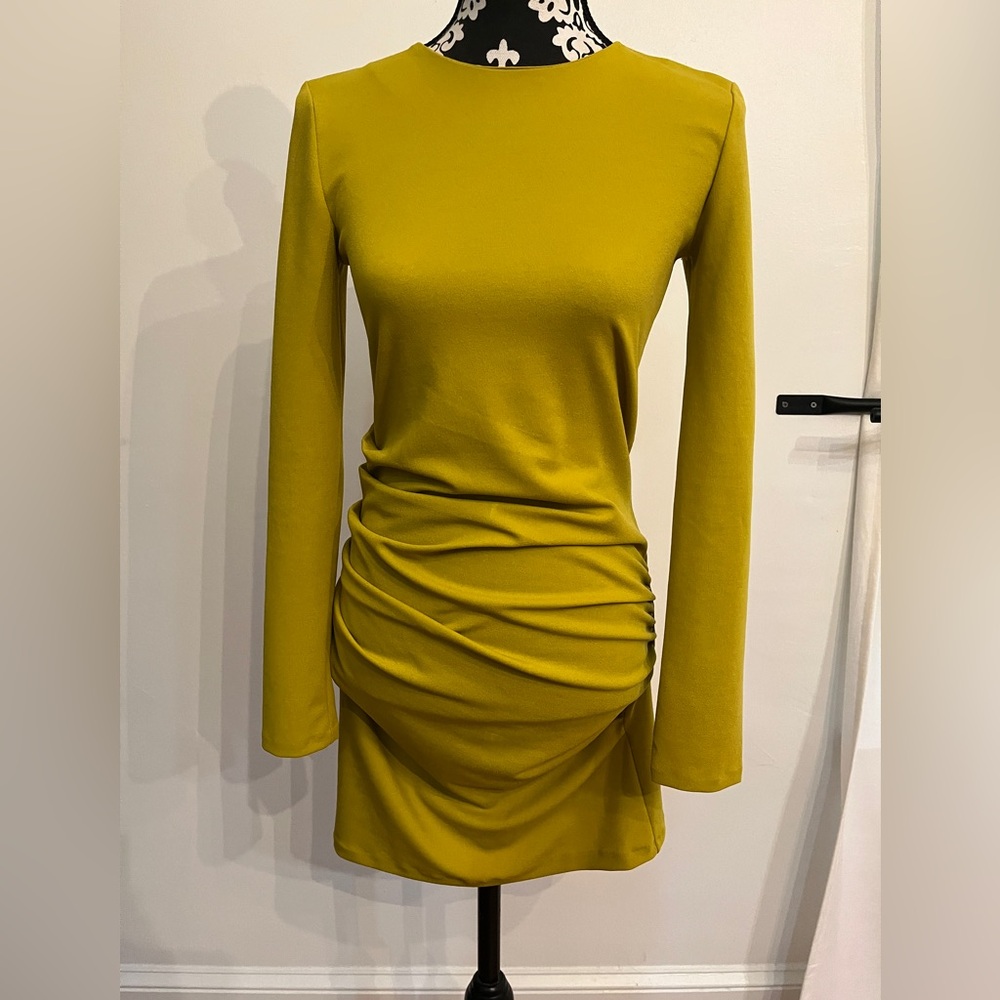Zara Mustard Long Sleeve Dress